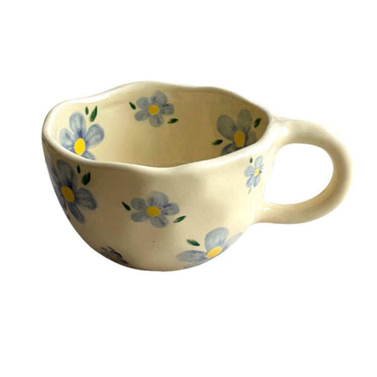 Ceramic Mugs Coffee Cups Hand Pinched Irregular Flower Milk Tea Cup