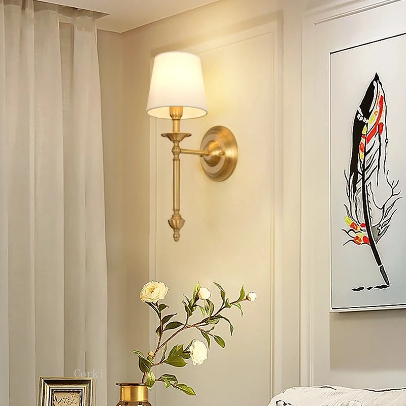 Europe Vintage Fabric Wall Lamps