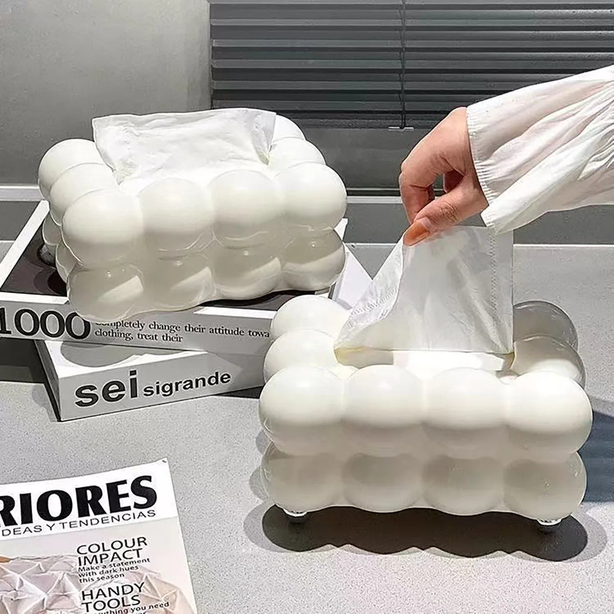 Facial Tissue Holder Non Slip Ceramic Tissue Box