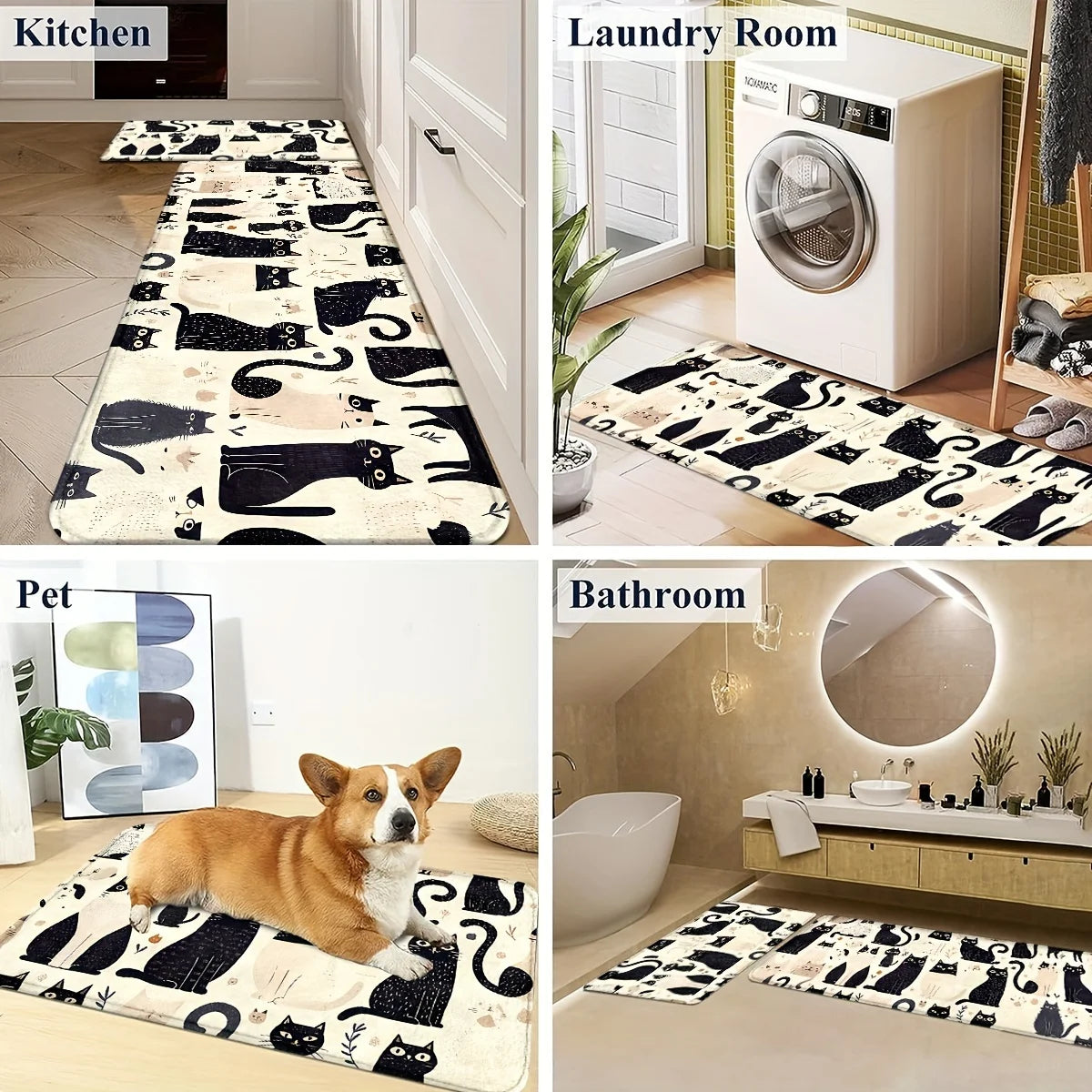 VIKAMA Cat Kitchen Runner