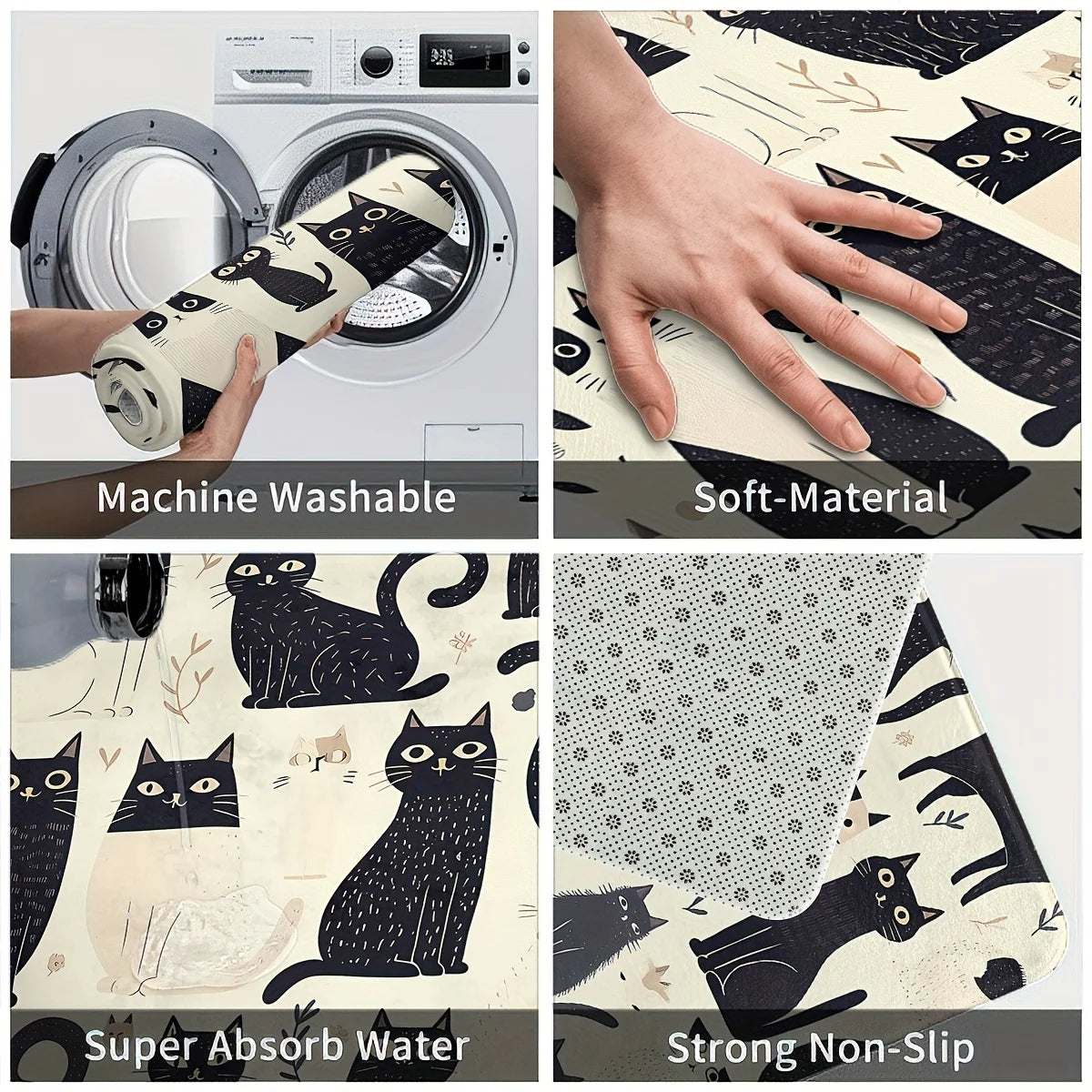 VIKAMA Cat Kitchen Runner